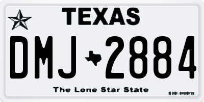 TX license plate DMJ2884