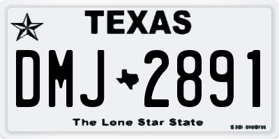 TX license plate DMJ2891