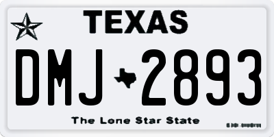 TX license plate DMJ2893