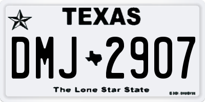 TX license plate DMJ2907