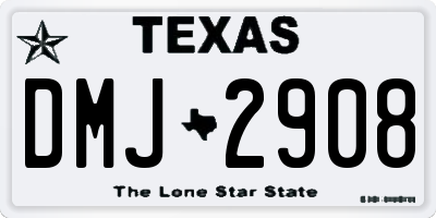 TX license plate DMJ2908