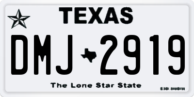 TX license plate DMJ2919