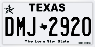 TX license plate DMJ2920