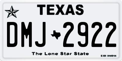 TX license plate DMJ2922