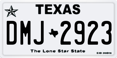 TX license plate DMJ2923