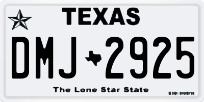 TX license plate DMJ2925