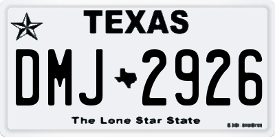 TX license plate DMJ2926