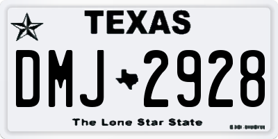TX license plate DMJ2928