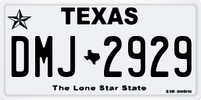 TX license plate DMJ2929