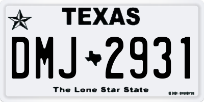 TX license plate DMJ2931
