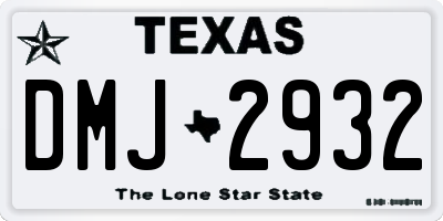 TX license plate DMJ2932
