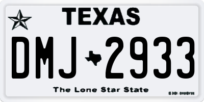 TX license plate DMJ2933