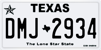 TX license plate DMJ2934