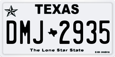 TX license plate DMJ2935
