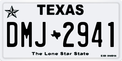 TX license plate DMJ2941