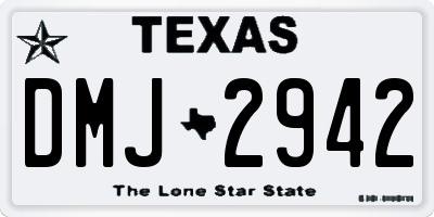 TX license plate DMJ2942