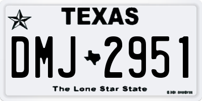 TX license plate DMJ2951