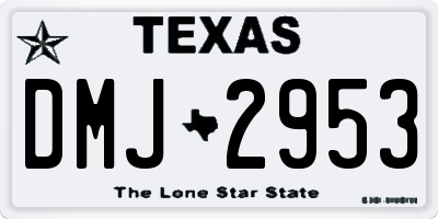 TX license plate DMJ2953