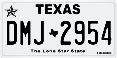 TX license plate DMJ2954