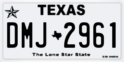 TX license plate DMJ2961