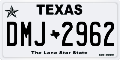 TX license plate DMJ2962