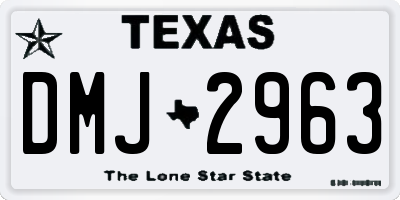 TX license plate DMJ2963