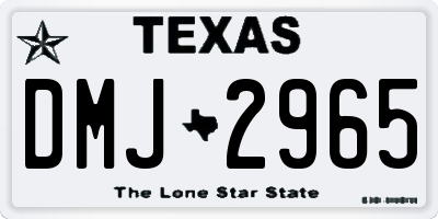 TX license plate DMJ2965