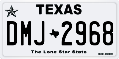 TX license plate DMJ2968