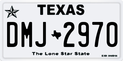 TX license plate DMJ2970