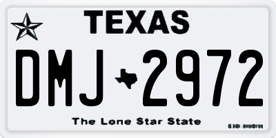 TX license plate DMJ2972