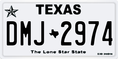 TX license plate DMJ2974