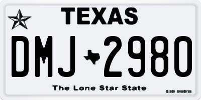 TX license plate DMJ2980