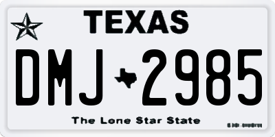 TX license plate DMJ2985