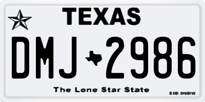 TX license plate DMJ2986