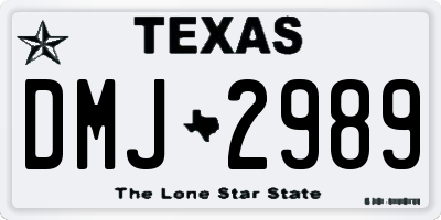 TX license plate DMJ2989