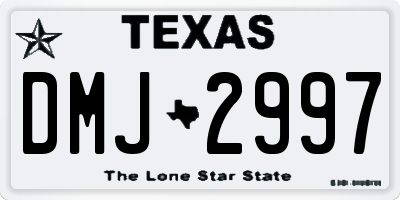 TX license plate DMJ2997
