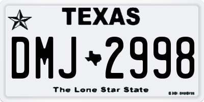 TX license plate DMJ2998