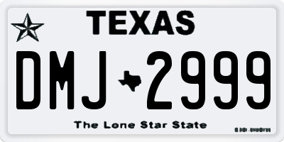 TX license plate DMJ2999