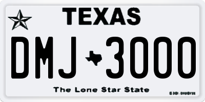 TX license plate DMJ3000