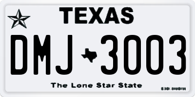 TX license plate DMJ3003