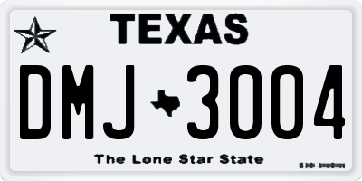 TX license plate DMJ3004