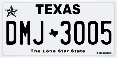 TX license plate DMJ3005