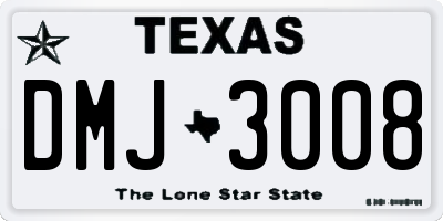 TX license plate DMJ3008