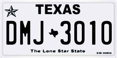 TX license plate DMJ3010