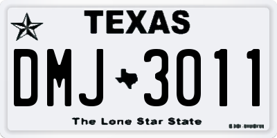 TX license plate DMJ3011