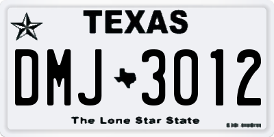 TX license plate DMJ3012