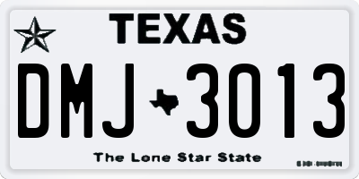 TX license plate DMJ3013