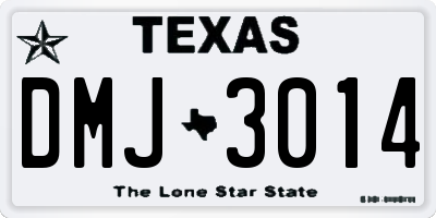 TX license plate DMJ3014