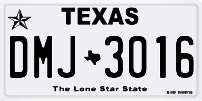TX license plate DMJ3016