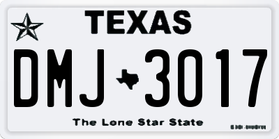 TX license plate DMJ3017
